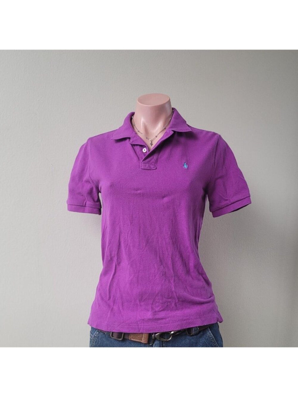 Polo Ralph Lauren Purple &amp; Mint Slim Polo Shirt (M 10-12)